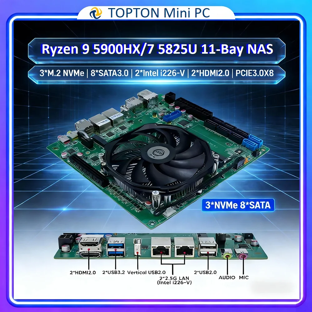 Placa base para juegos NAS Top - Nas Motherboard 8 Sata Mini Itx reseña y precio